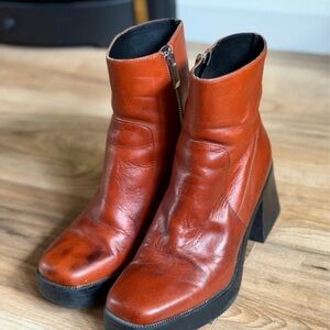Zara Burnt Orange Heeled Boots